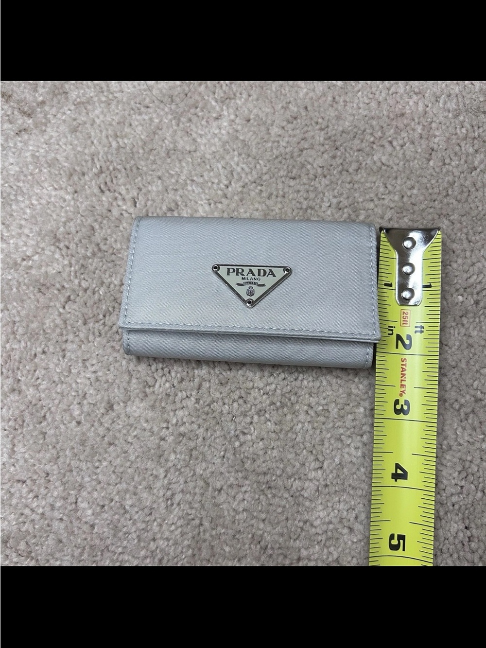 Prada Crystal Tessuto Key & Card Holder - Light Metallic - Picture 2 of 7
